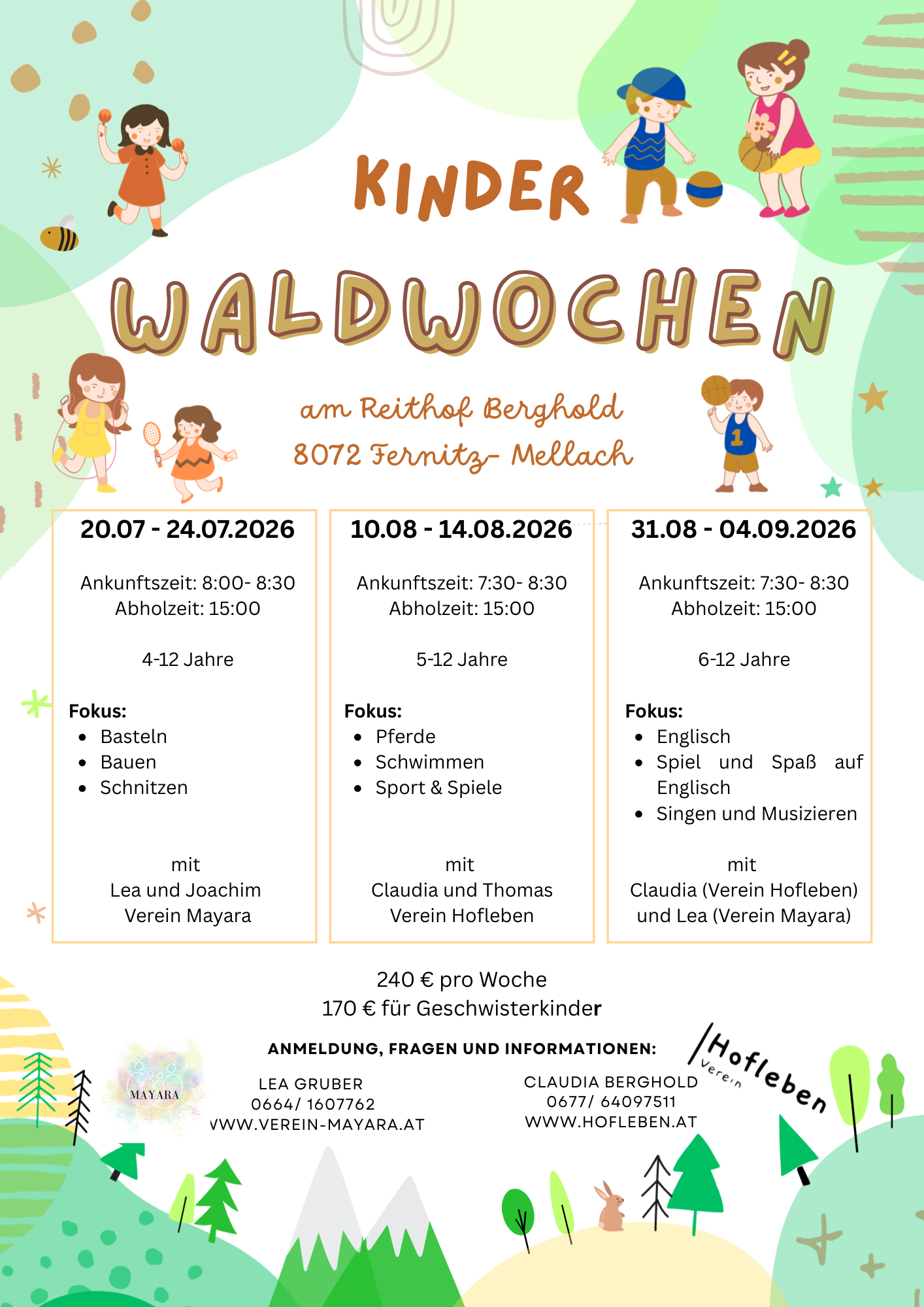 Flyer der Kinder-Waldwochen 2026